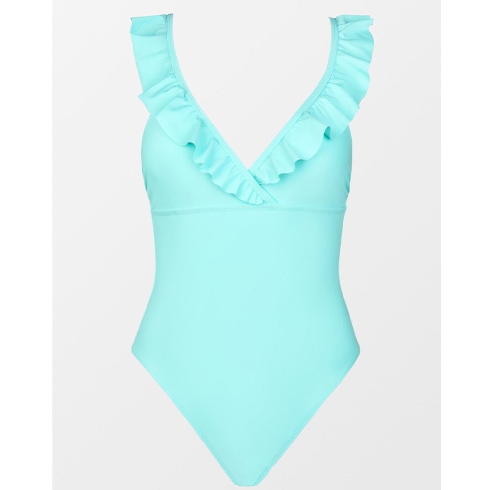 Saint Tropez Ruffled V-Neck One Piece Swimsuit